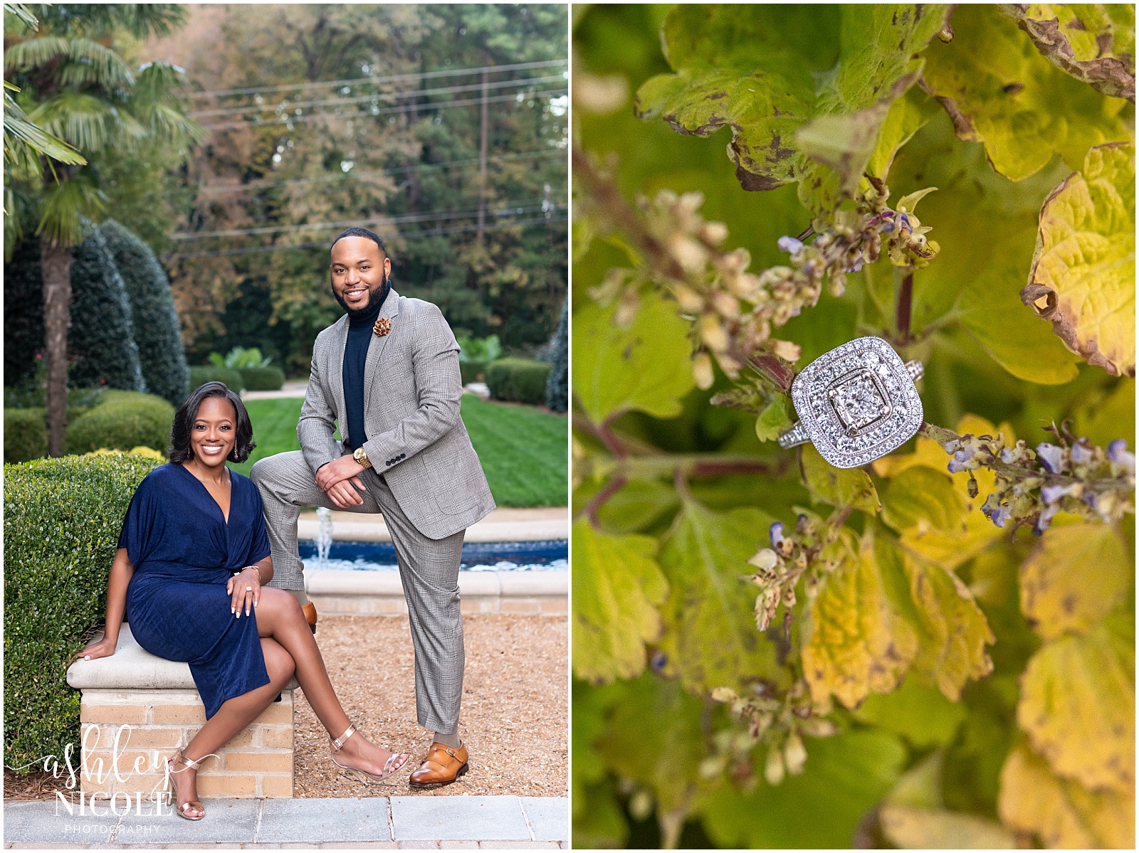 african american couple engaged and smiling