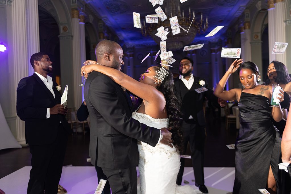 nigerian money dance with bride and groom