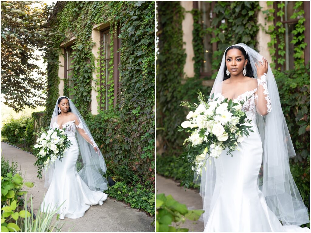 african american bride posing at her montaluce winery wedding