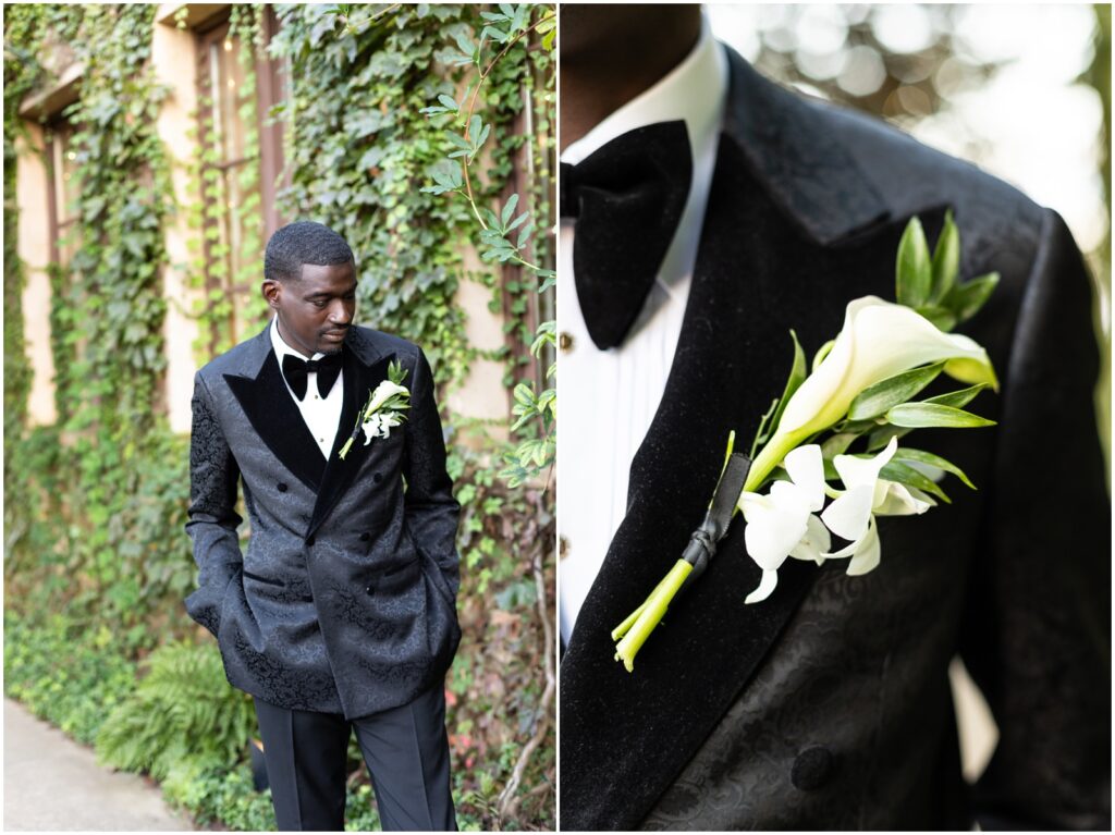 african american groom posing at this montaluce winery wedding